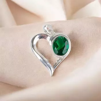 Chrome Diopside Gemstone 925 Sterling Silver Jewelry Handmade Heart Pendant CP-5-1