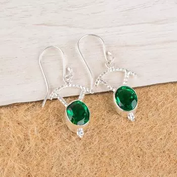 Chrome Diopside Gemstone 925 Sterling Silver Jewelry Drop/Dangle Earrings 1.50 EE-51-3