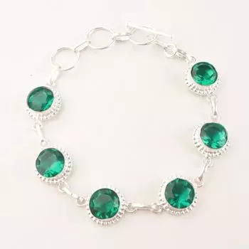 Chrome Diopside Gemstone 925 Sterling Silver Jewelry Handmade Chain Bracelet 9 RB-9-9