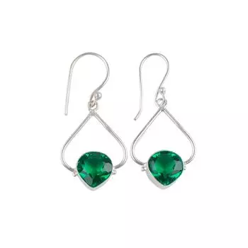 Chrome Diopside Gemstone 925 Sterling Silver Jewelry Handcrafted Earrings 1.80 EE-33-4