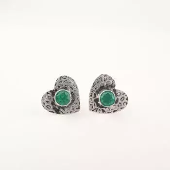 Chrome Diopside Gemstone 925 Sterling Silver Jewelry Handmade Stud Earrings 0.6 EE-143-12
