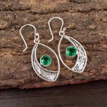 Chrome Diopside Gemstone 925 Sterling Silver Jewelry Handmade Boho Earrings1.60 EE-61-6