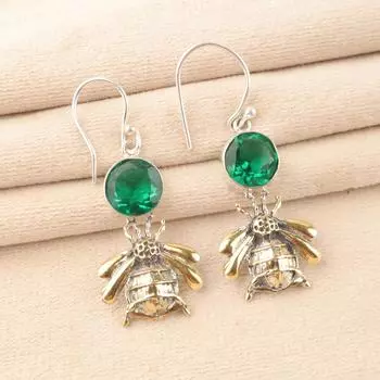Chrome Diopside Gemstone 925 Sterling Silver Jewelry Handmade Women Earrings 2 EE-154-10