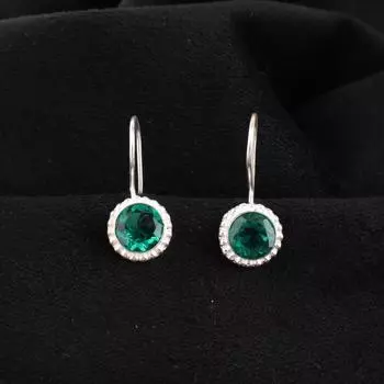 Chrome Diopside Gemstone 925 Sterling Silver Jewelry Handcrafted Earrings 0.93 EE-177-8