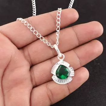 Chrome Diopside Gemstone 925 Sterling Silver Jewelry Pendant 1.15 Gift For Wife PP-8-9