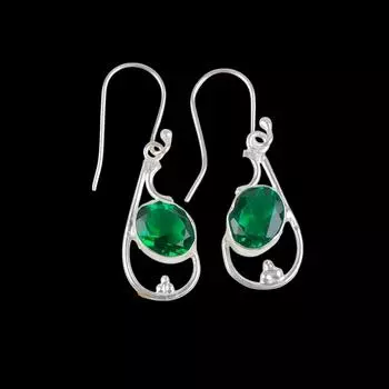 Chrome Diopside Gemstone 925 Sterling Silver Jewelry Handcrafted Earrings 1.60 EE-49-3