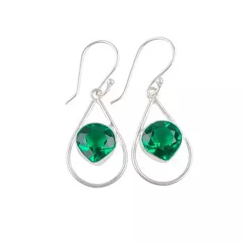 Chrome Diopside Gemstone 925 Sterling Silver Jewelry Handcrafted Earrings 1.50 EE-38-4