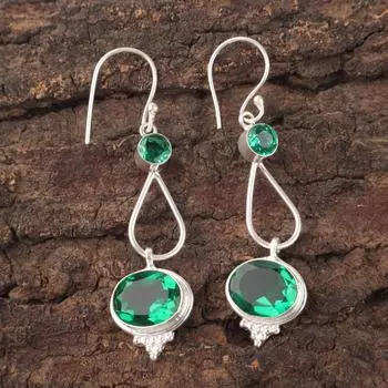 Chrome Diopside Gemstone 925 Sterling Silver Jewelry Earrings 2.50 Gift For Her EE-132-7