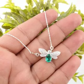 Chrome Diopside Gemstone 925 Sterling Silver Jewelry Zircon Pendant 0.50 Gift CZP-12-1