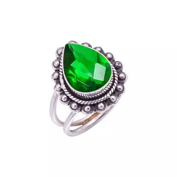 Chrome Diopside Gemstone 925 Sterling Silver Ring V9438, Green Ring, Pear Ring, Valentin s Day Gift, Gift For Her, Birthday Gift, Handmade Jewelry, Si
