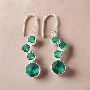 Chrome Diopside Gemstone Earrings 925 Fine Silver Handmade Jewelry Gift For Wife EE-161-5