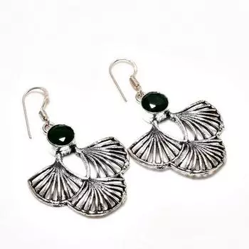 Ювелирные серьги ручной работы с хром-диопсидом, посеребренные 925 пробы, 1,89 дюйма