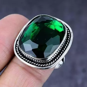 Chrome Diopside Gemstone Handmade 925 Steling Silver Jewelry Ring Size 8.5 a4i54