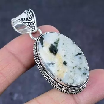 Chrome Diopside Gemstone Handmade 925 Sterling Silver Jewelry Pendant 2.17 V2n12