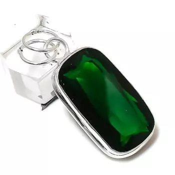 Chrome Diopside Gemstone Handmade 925 Sterling Silver Jewelry Pendant 1.85 c1S25