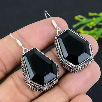 Chrome Diopside Gemstone Handmade 925 Sterling Silver Jewelry Earring 1.77 K2b77