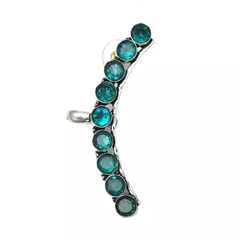 Chrome Diopside Gemstone Women s Unisex Silver Jewelry Climber Earring 2.5