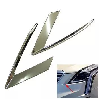 Chrome Front Head Light Eyebrow Cover Trim For Cadillac XT5 2016-2021 2022 2023