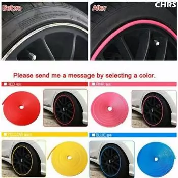 CHRS автомобильные защитные диски для шин, кольца из сплава Gators, 8 метров, декоративная линия, полоса, украшение для колес синий