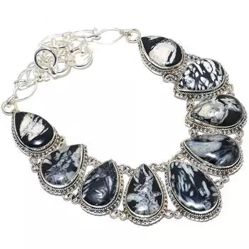 Хризантема (Цветочный камень) Ожерелье из серебра 925 пробы с драгоценными камнями 18 дюймов JCN353-37