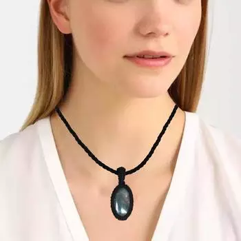 Chrysocolla Gemstone Holloween Gifted Jewelry Macrame Gift For Her Necklace