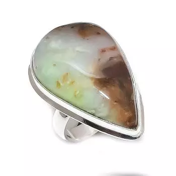 Chrysoprase Ethnic 925 Sterling Silver Jewelry Ring Size 8.5 F2N53