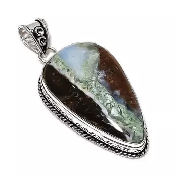 Chrysoprase Gemstone Handmade 925 Sterling Silver Jewelry Pendant 2.56 s5f29