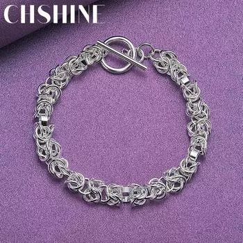 CHSHINE 925 стерлингового серебра дракона цепочка браслет для женщин леди свадебная вечеринка мода шарм ювелирные изделия 20CM 8inches