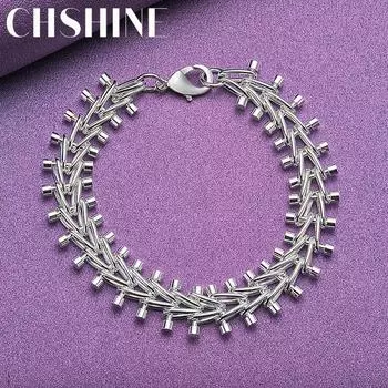 CHSHINE 925 стерлингового серебра двойной браслет-цепочка из бисера для женщин модные ювелирные изделия с подвесками 20CM 8inches