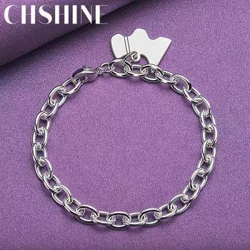 CHSHINE 925 стерлингового серебра милый кулон собака браслет для женщин леди свадьба вечеринка мода шарм ювелирные изделия 20CM 8inches