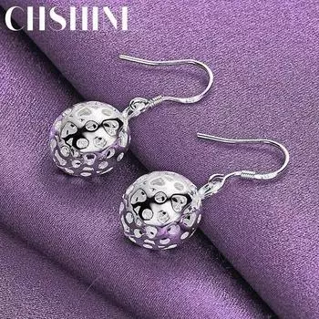 CHSHINE серьги из стерлингового серебра 925 пробы с полыми шариками для женщин, свадебные и помолвочные модные очаровательные ювелирные изделия 1.30*1.30cm