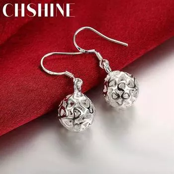 CHSHINE серьги из стерлингового серебра 925 пробы, темпераментные женские шариковые серьги, уличные универсальные ювелирные изделия 1.30*1.30cm