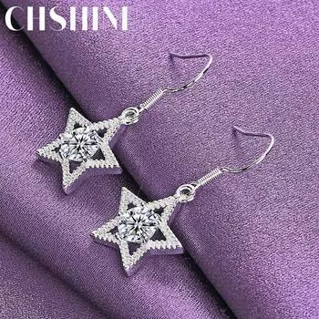 CHSHINE серьги из стерлингового серебра 925 пробы с пятиконечной звездой для женщин, модные очаровательные ювелирные изделия 3.20*1.50cm