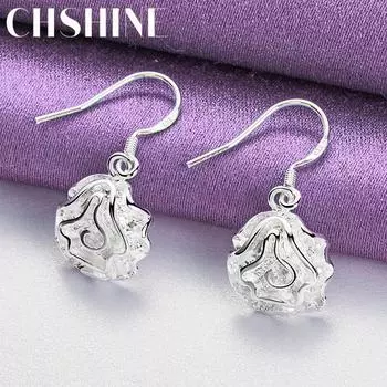 CHSHINE серьги из стерлингового серебра 925 пробы с цветком для женщин, свадебные и помолвочные модные очаровательные ювелирные изделия 2.80*1.30cm