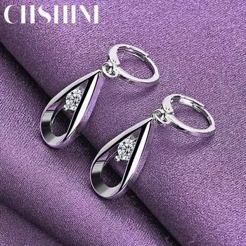 CHSHINE серьги из стерлингового серебра 925 пробы с каплями воды и цирконом для женщин, модные очаровательные ювелирные изделия 0.90*1.70cm
