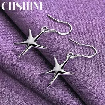 CHSHINE серьги из стерлингового серебра 925 пробы со звездами для женщин, свадебные и помолвочные модные очаровательные ювелирные изделия 3.70*1.70cm