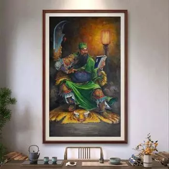 [Чтение весны и осени ночью] Оригинальная картина маслом, текстура, реплика, картина, украшение персонажа, картина, вертикальная картина для гостиной, отеля 90*150cm