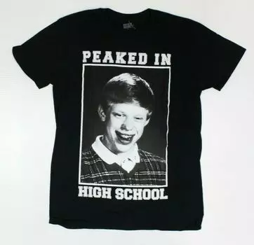 Что ты мем? Черная забавная футболка унисекс Peaked In High School S