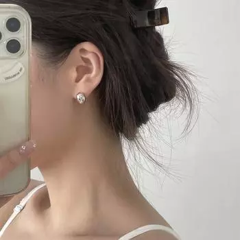 Chubby bean ins персонализированные простые дизайнерские серьги-гвоздики женские модные изысканные серьги из серебра 925 пробы с высоким чувством 925 silver needles