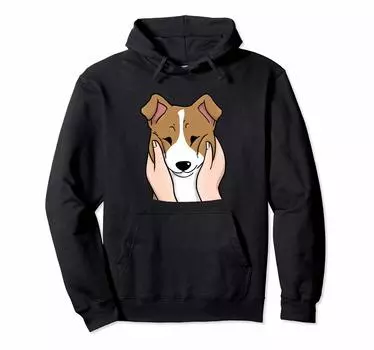 Chubby Cheeked Jack Russell Terrier Dog Hoodie чёрный