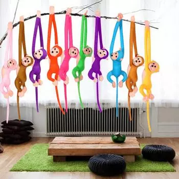 Чучело животных, милая длинная рука, хвост, обезьяна, плюшевая игрушка, талисман, декор для комнаты зелёный