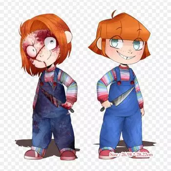 Chucky Deviantart Slasher Утюг на теплопередаче с принтом виниловые нашивки Стикеры для одежды DIY Аппликации моющиеся нашивки