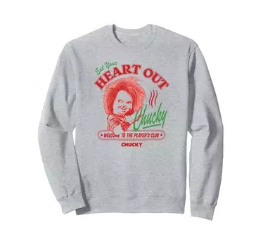 Chucky Eat Your Heart Out Retro Sweatshirt серый