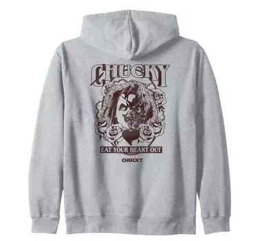 Chucky Eat Your Heart Out Zip Hoodie серый