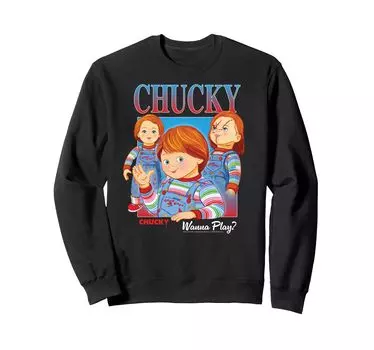 Chucky Wanna Play Vintage Sweatshirt чёрный