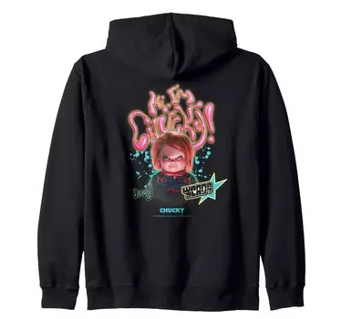 Chucky Wanna style zip hoodie Play?Retro чёрный
