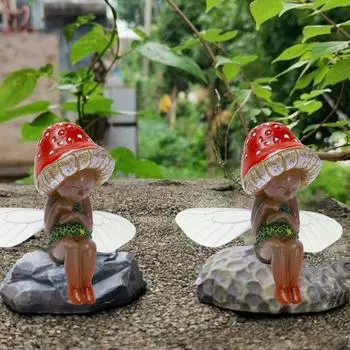 Чудесная изысканная деталь, создающая жизненную силу, прозрачная текстура, миниатюрная скульптура спящего гриба-эльфа, украшение для домашнего декора, фея