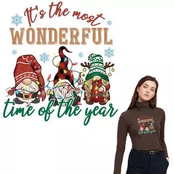 Чудесное время аппликации рождественские нашивки толстовки своими руками парчи Ropa наклейки для одежды термопресс аппликация утюгом на переносе