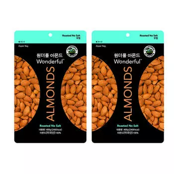 Чудесный Миндаль Несоленый, 400 г, 2 шт., корейские орехи
