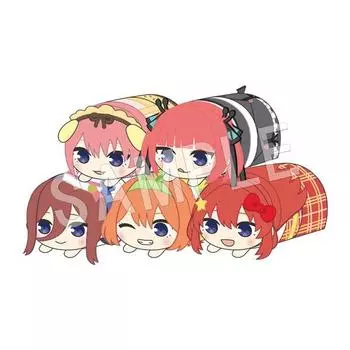 Chugai Mining Quintessential Quintuplets x Sanrio Characters Mochikororin Plush Mascot BOX 5 приблизительно изготовлен из полиэфирного продукта, типы, 80 мм,